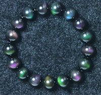 Thumbnail for Rainbow Purple Green Eye Obsidian Bracelet