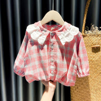 Thumbnail for Girls Shirts Autumn Baby Print Long-sleeved Blouse Doll Shirts Spring and Autumn Clothes Baby Girls Blouse Girl Tops