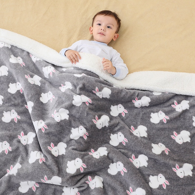 Newborn Wrap Blanket Cartoon Swaddling Soft Avocado Fleece Infant Quilt Warm