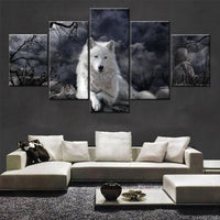 Thumbnail for 5 Panel Animal Wolf Wall Art Canvas Painting Poster Home Decor
