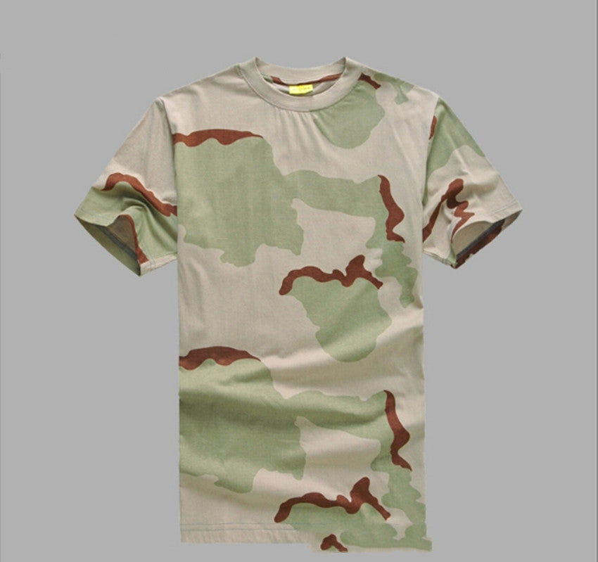 Mesh Round Neck Foreign Military Camouflage T-shirt Military Fan Camouflage Short Sleeves