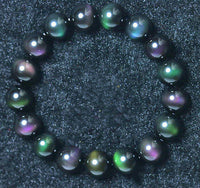 Thumbnail for Rainbow Purple Green Eye Obsidian Bracelet