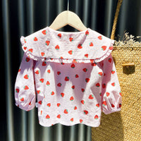 Thumbnail for Girls Shirts Autumn Baby Print Long-sleeved Blouse Doll Shirts Spring and Autumn Clothes Baby Girls Blouse Girl Tops