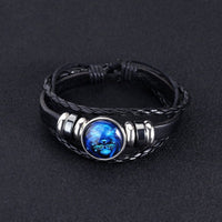 Thumbnail for 12 Constellations Luminous Bracelet Fashion Nightlight Punk Style Starry Sky Bracelet For Men Women Children