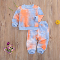 Thumbnail for Tie-Dye Children Wear Set Toddler Long Sleeve O-neck Tops