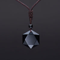 Thumbnail for Obsidian Pendant Six-pointed Star Sweater Chain