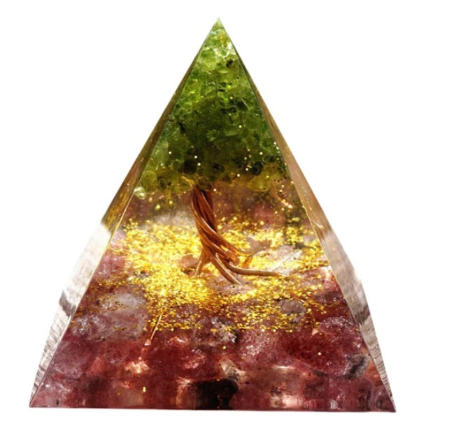 Pyramid Decoration Natural Crystal Gravel Energy Tower