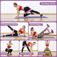 Thumbnail for Workout Resistance Bands Loop Set Fitness Yoga Legs & Butt Workout Exercise Band