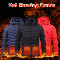 Thumbnail for New Heated Jacket Coat USB Electric Jacket Cotton Coat Heater Thermal Clothing Heating Vest Men's Clothes Winter