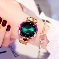 Thumbnail for Rose Gold Women Watches Fashion Diamond Ladies Starry Sky Magnet Watch Waterproof Female Wristwatch