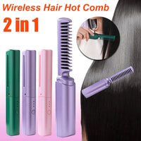 Thumbnail for Professional Wireless Hair Straightener Curler Comb Fast Heating Negative Ion Straightening Curling Brush Hair Styling Tools
