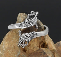 Thumbnail for Asgard Crafted Handcrafted Stainless Steel Adjustable Jormungand Ring