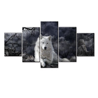Thumbnail for 5 Panel Animal Wolf Wall Art Canvas Painting Poster Home Decor