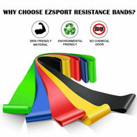 Thumbnail for Resistance Bands Loop Set Of 5 Exercise Workout CrossFit Fitness Yoga Booty Band