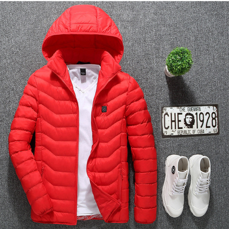 New Heated Jacket Coat USB Electric Jacket Cotton Coat Heater Thermal Clothing Heating Vest Men's Clothes Winter